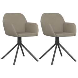 VIDAXL Swivel Dining Chairs 2 PCs Light Velvet In Grey