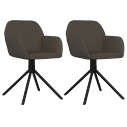 VIDAXL Swivel Dining Chairs 2 PCs Dark Velvet In Grey