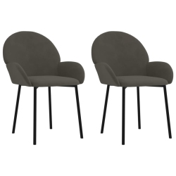 VIDAXL Dining Chairs 2 PCs Dark Velvet In Grey