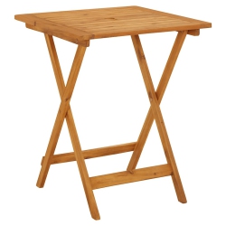VIDAXL Folding Patio Table, Rectangle Side Table, Solid Acacia Wood, 23.6" X 23.6" X 29.5