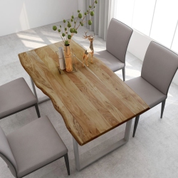 VIDAXL Dining Table 63"x31.5"x29.9" Solid Acacia Wood