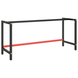 VIDAXL Work Bench Frame Matte Black And Matte 180X57X79 Cm Metal In Red