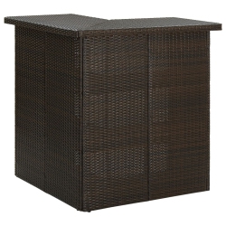 VIDAXL Corner Bar Table 100X50X105 Cm Poly Rattan In Brown