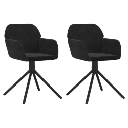 VIDAXL Swivel Dining Chairs 2 PCs Velvet In Black