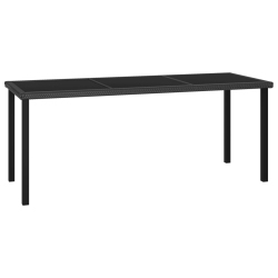 VIDAXL Patio Dining Table 70.9X27.6"x28.7" Poly Rattan" In Black