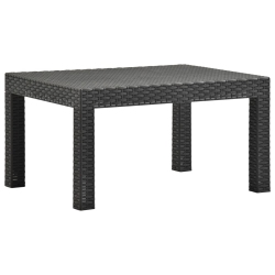 VIDAXL Garden Table Anthracite 58X58X41 Cm Pp Rattan