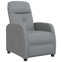 VIDAXL Recliner Chair Light Fabric In Grey