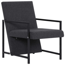 VIDAXL Armchair With Chrome Feet Dark Fabric In Gray