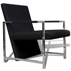 VIDAXL Cube Armchair Faux Leather In Black
