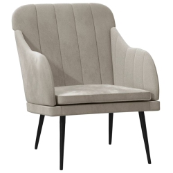 VIDAXL Armchair Light 63X76X80 Cm Velvet In Grey