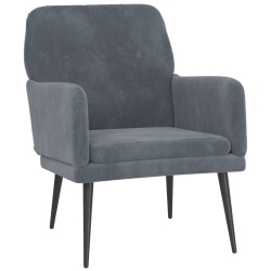 VIDAXL Armchair Dark 62X79X79 Cm Velvet In Grey