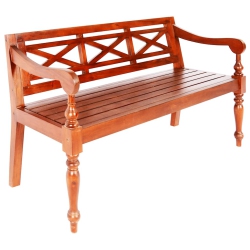 VIDAXL Batavia Bench 123 Cm Solid Mahogany Wood In Dark Brown