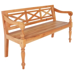 VIDAXL Batavia Bench 123 Cm Solid Mahogany Wood In Light Brown