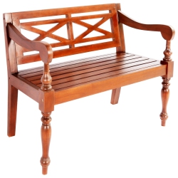 VIDAXL Batavia Bench 98 Cm Solid Mahogany Wood In Dark Brown