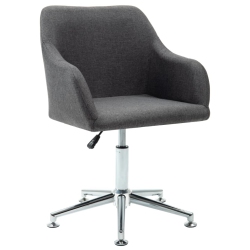 VIDAXL Swivel Dining Chair Dark Fabric In Grey