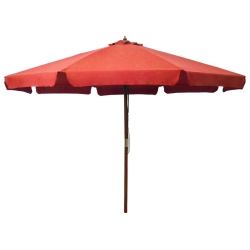 VIDAXL Garden Parasol With Wooden Pole 330 Cm Terracotta