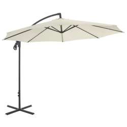 VIDAXL Cantilever Umbrella With Steel Pole 118.1" In Sand