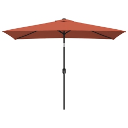 VIDAXL Garden Parasol With Metal Pole 300X200 Cm Terracotta