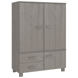 VIDAXL Wardrobe Hamar Light 99X45X137 Cm Solid Wood Pine In Grey