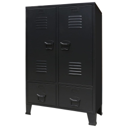 VIDAXL Wardrobe Metal Industrial Style 67X35X107 Cm In Black