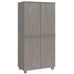 VIDAXL Wardrobe Hamar Light 89X50X180 Cm Solid Wood Pine In Grey