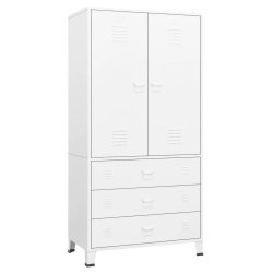 VIDAXL Industrial Wardrobe 90X50X180 Cm Metal In White