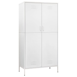 VIDAXL Wardrobe 90X50X180 Cm Steel In White