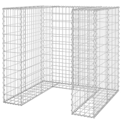 VIDAXL Gabion Wall for Garbage Bin Galvanised Steel 110X100X110 Cm