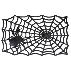 NORTHLIGHT Spider Web Rectangular Halloween Doormat - - 18" X 30" In Black