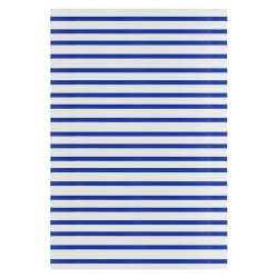 NORTHLIGHT 4' X 6' And White Striped Rectangular Outdoor Area Rug In Blue