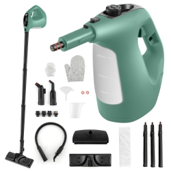 COSTWAY 1400W Multipurpose Handheld Steam Cleaner Steam Mop With 14 Accessories Blue/green