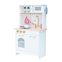 TEAMSON KIDS Play Kitchen Little Chef Boston Classic Kids Kitchen Playset Natural In White