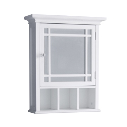 TEAMSON HOME Medicine Cabinet Bathroom Storage 1 Mirrored Door Shelf In White