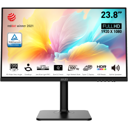 MSI 24" 16:9 Flat Ips Monitor, 100Hz, 4Ms, Fhd 1920 X 1080, Type-C, Speaker, Tilt, Swivel, Pivot, Height Adjustment, Vesa, Matte Black, Modern