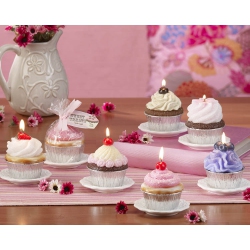 DECO HOME ACCENTS 12 Sweet Treats Cupcake Candle Display Plates 4" In White