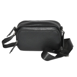 NICCI Crossbody Bag With Front Zipper Pocket In Black