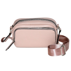 NICCI Crossbody Bag With Front Zipper Pocket, Blush In Pink