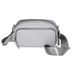 NICCI Crossbody Bag With Front Zipper Pocket, Light In Grey