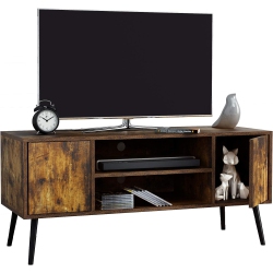 HOMEFORT Mid-Century Tv Console Table, (Rustic Brown)