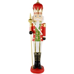 NORTHLIGHT 22" And Gold Christmas Nutcracker With Scepter In Red