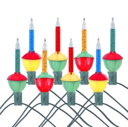 NOVELTY LIGHTS LLC Novelty Lights Traditional Bubble Light Set, 6 Feet 7 Bulbs Red/yellow Liquid \w Multicolor Bases, 5 Watt E12/c7 Bulbs for Indoor