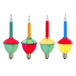 NOVELTY LIGHTS LLC Novelty Lights Replacement Bubble Lights 3 Pack, Vintage Glass Holiday Bulbs With Flowing Liquid, 5 Watts Each, C7/e12 Base