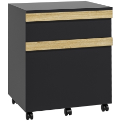 VINSETTO Vertical Filing Cabinet \w 2 Drawers, File Cabinet \w Hanging Bar for Letter, A4 And Legal Sized Files, Printer Stand \w 5 Wheels for Home