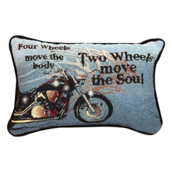 WOVENTEXTILECOMPANY 12.5" And Black Motorcycle Rectangular Throw Pillow In Blue