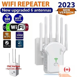 GENER 2023 Wifi Extender - Boost Wifi Signal, 300Mbps Dual Band, 3000Sq.ft Coverage, 35 Devices, 4 Modes, 1-Tap Setup, 6 Antennas