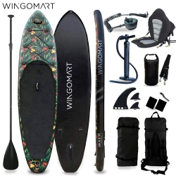 WINGOMART 10.7Ft Inflatable Stand Up Paddle Board W/ Premium Sup Accessories |Upgraded Paddle Boards W/ 3 Fish Fin |1-2Person Up to 380Lb Sup Board