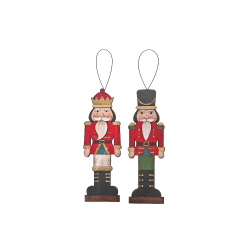MAISON CONCEPTS Christmas Wooden Nutcracker Ornaments - Set Of 2
