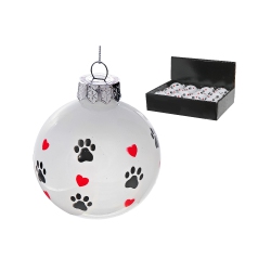 MAISON CONCEPTS Christmas Paw Prints Ornament - Set Of 12