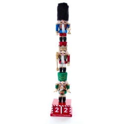 CHRISTMAS DECOR 16" Stacked Miniature Nutcrackers With Calendar