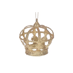 MAISON CONCEPTS Christmas Glitter Ornament Crown - Set Of 12 In Gold
